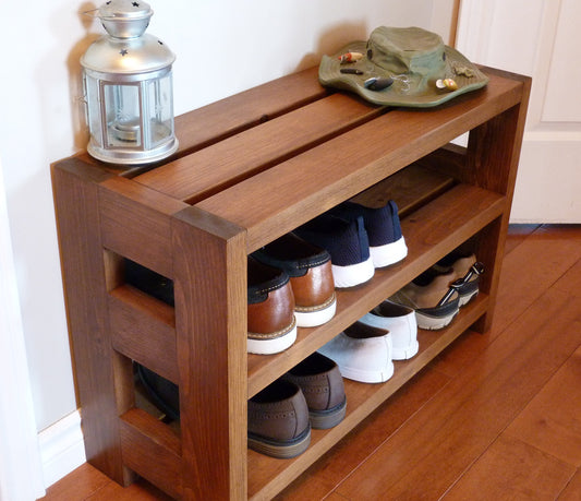 30 inches Rustic Shoe Rack 3 levels | Shoe Storage | Shoe Organizer | Shoe Cabinet | Wooden Shoe Rack