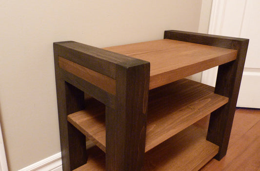 24 inches Rustic Entryway Bench | Modern Entryway Bench Bench Storage | Shoe Organizer | Entryway Bench | Wooden Shoe Bench