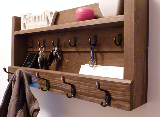 Entryway Organizer | Coat Rack with Shelf | Wall Coat Rack | Rustic Coat Rack | Entryway coat Rack