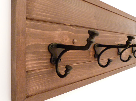 Entryway, Hallway or Mudroom Coat Rack Wall Coat Rack | Rustic Coat Rack | Farmhouse Coat Rack