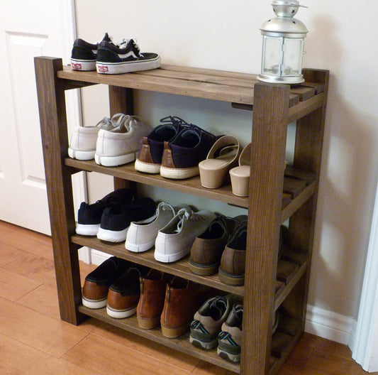 Shoe Rack-4 levels / with length options | Shoe Storage | Shoe Organizer | Shoe Cabinet | Shoe Rack Wood