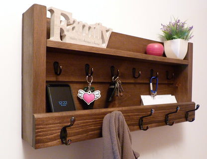Entryway Organizer | Coat Rack with Shelf | Wall Coat Rack | Rustic Coat Rack | Entryway coat Rack