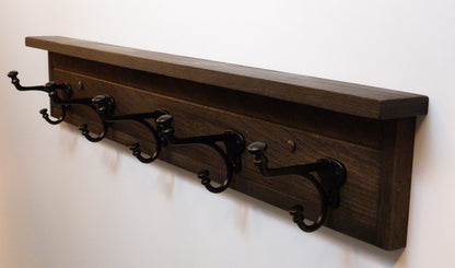 Entryway, Hallway or Mudroom Coat Rack | Wall Coat Rack | Coat Rack with Shelf | Farmhouse Coat Rack