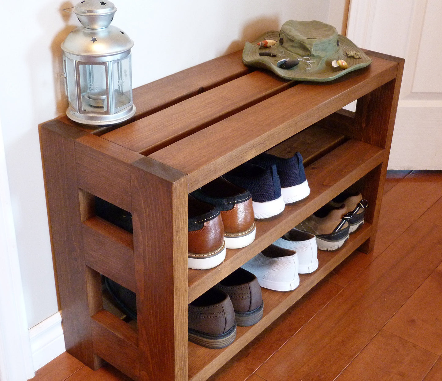 30 inches Rustic Shoe Rack 3 levels | Shoe Storage | Shoe Organizer | Shoe Cabinet | Wooden Shoe Rack