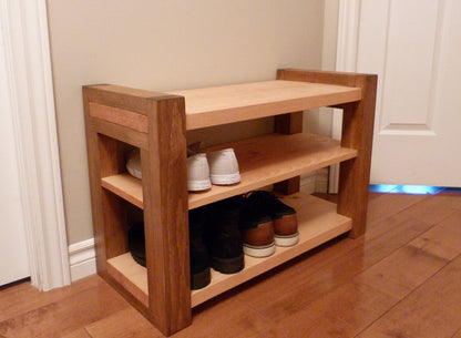 30 inches Rustic Entryway Bench | Modern Entryway Bench | Bench Storage | Shoe Organizer, Entryway Bench | Wooden Shoe Bench