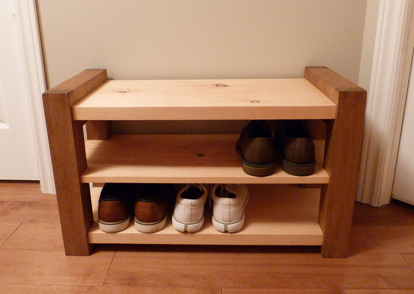 30 inches Rustic Entryway Bench | Modern Entryway Bench | Bench Storage Shoe Organizer, Entryway Bench, Shoe Bench Wood