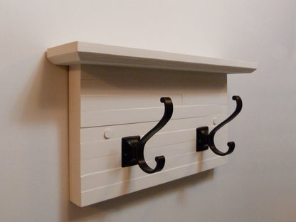Modern and Rustic Entryway | Hallway or Mudroom Coat Rack 14 Inches/2 hooks | Wall Coat Rack | Bathroom Towel Rack