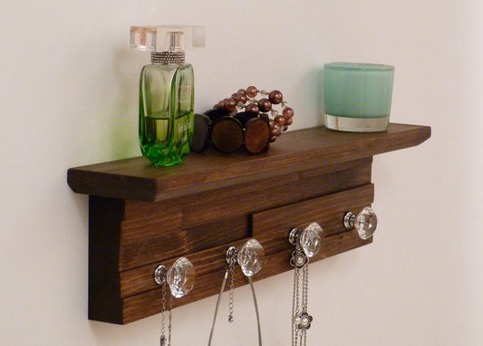 18 inches/4 knobs Jewelry Organizer With Shelf | Necklace Holder | Bracelet Holder