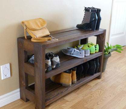 36 inches Rustic Shoe Rack 3 levels  Shoe Storage | Shoe Organizer | Shoe Cabinet | Shoe Rack Wood
