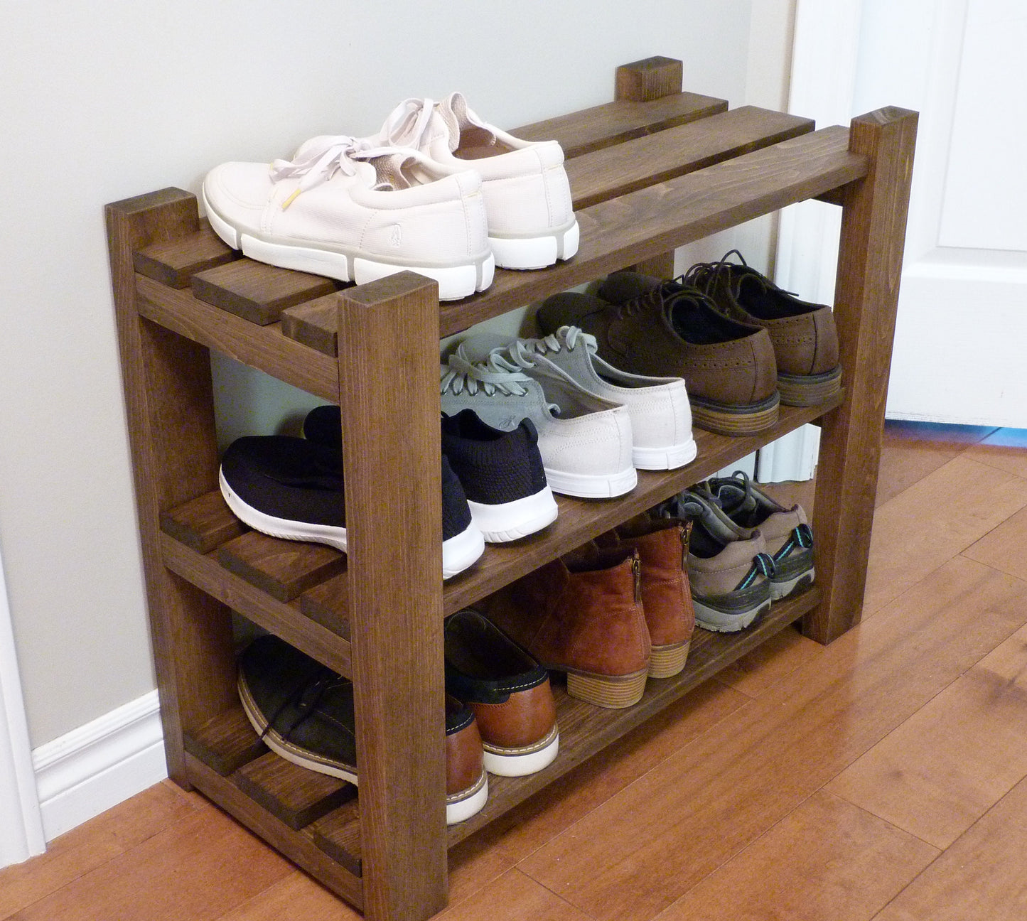 Shoe Rack-3 levels / with length options | Shoe Storage | Shoe Organizer | Shoe Cabinet | Shoe Rack Wood