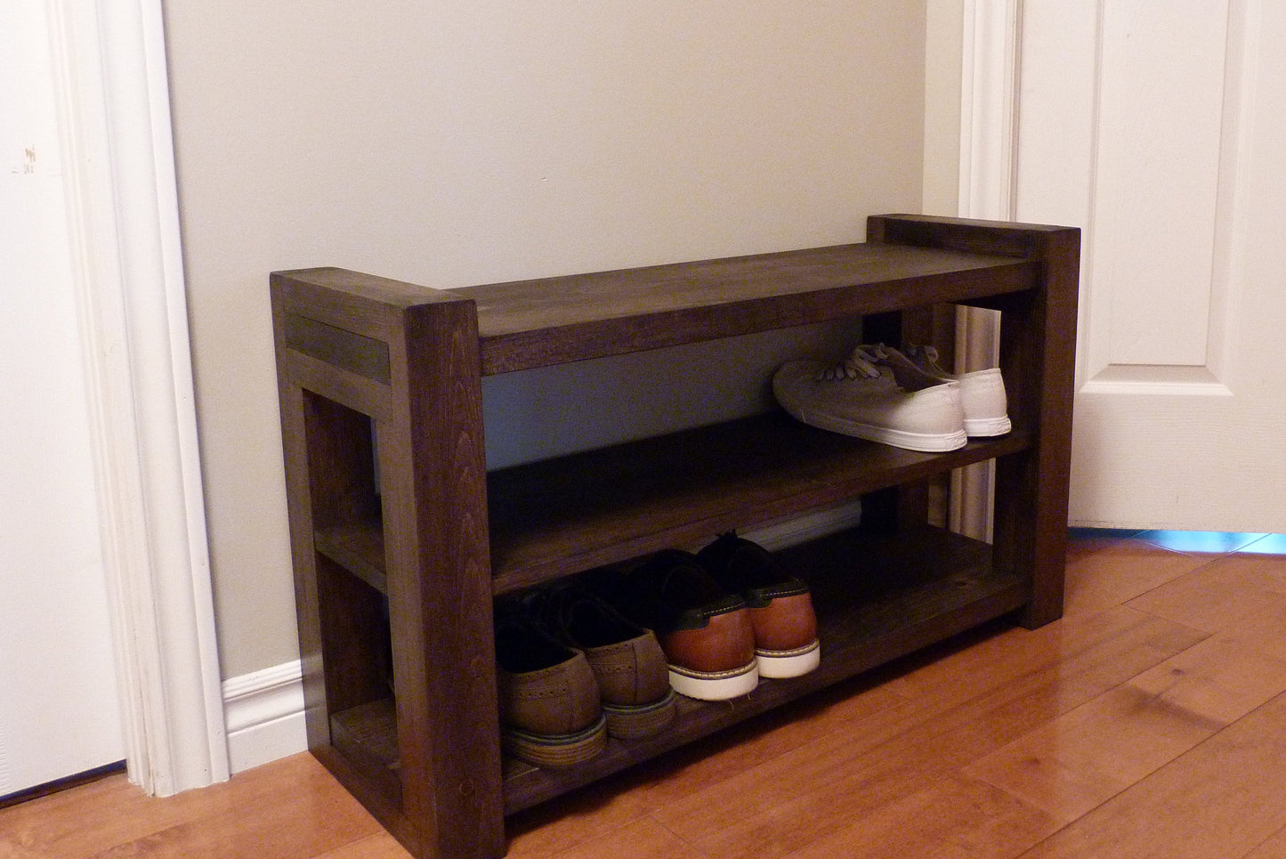 36 inches Rustic Entryway Bench | Modern Entryway Bench | Bench Storage | Shoe Organizer | Entryway Bench | Shoe Bench Wood