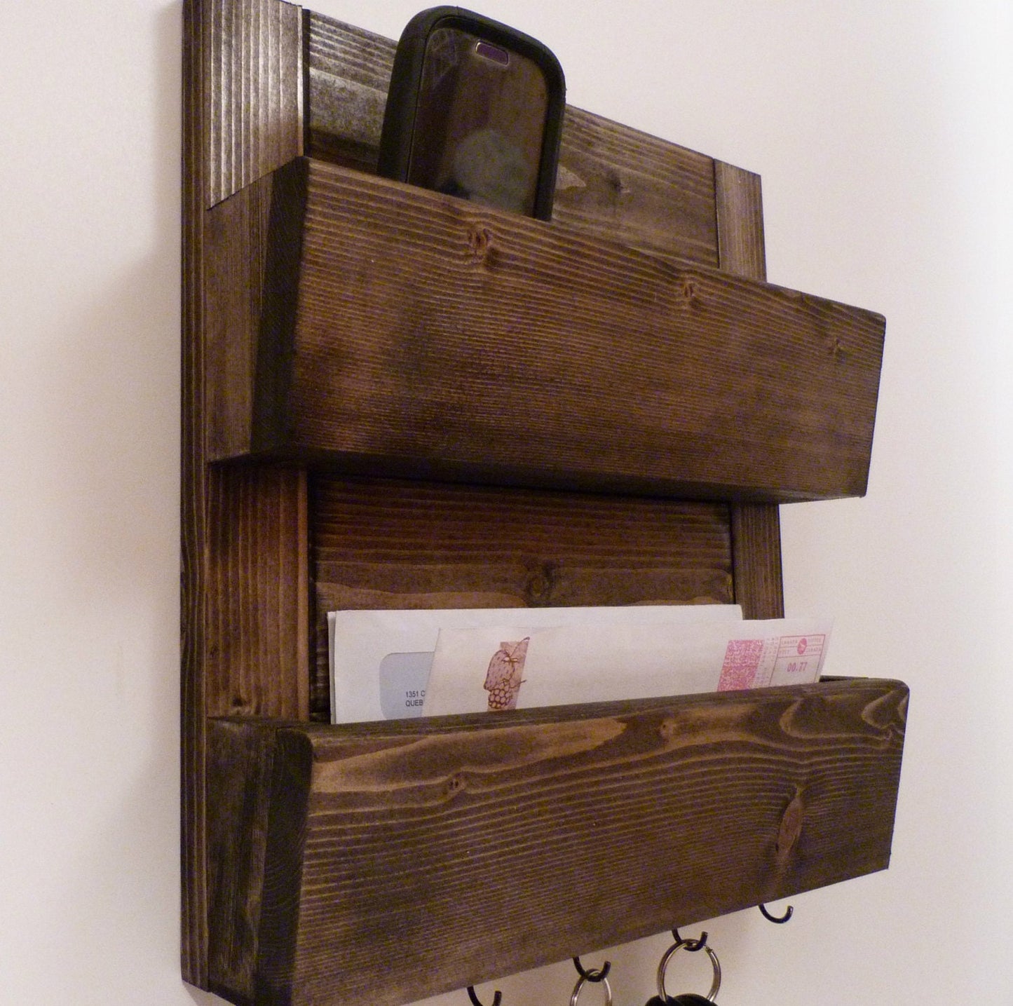 Mail Organizer Wall | Mail Rack | Entryway Organizer | Key Holder | Rustic Key Rack | Mail and Key Holder | Mail and Key Organizer