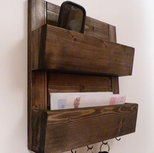 Mail Organizer Wall | Mail Rack | Entryway Organizer | Key Holder | Rustic Key Rack | Mail and Key Holder | Mail and Key Organizer