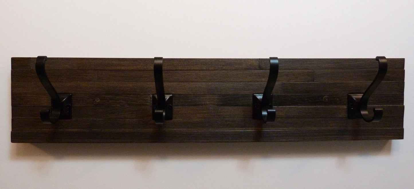 Modern and Rustic Entryway Coat Rack 24 Inches/4 hooks | Wall Coat Rack | Bathroom Towel Rack | Rustic Coat Rack