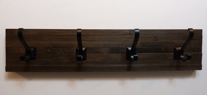 Modern and Rustic Entryway Coat Rack 24 Inches/4 hooks | Wall Coat Rack | Bathroom Towel Rack | Rustic Coat Rack