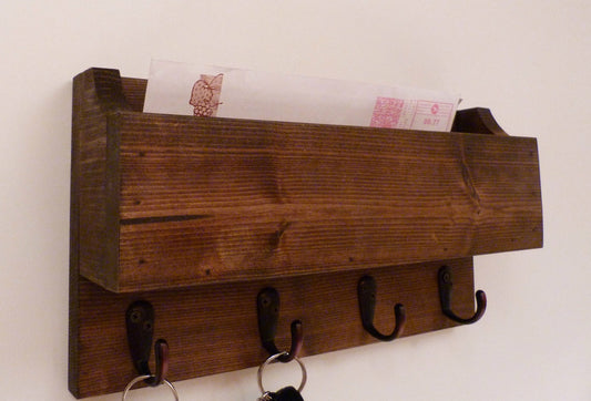 Mail Organizer Wall | Mail Rack | Entryway Organizer | Key Holder | Rustic Key Rack | Mail and Key Holder | Mail and Key Organizer
