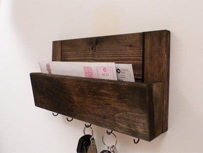 Mail Organizer Wall | Entryway Organizer | Key Rack | Key Holder | Rustic Key Rack | Mail and Key Holder | Mail and Key Organizer