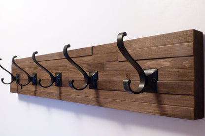 Modern and Rustic Entryway Coat Rack 30 Inches/5 hooks | Wall Coat Rack | Bathroom Towel Rack | Rustic Coat Rack