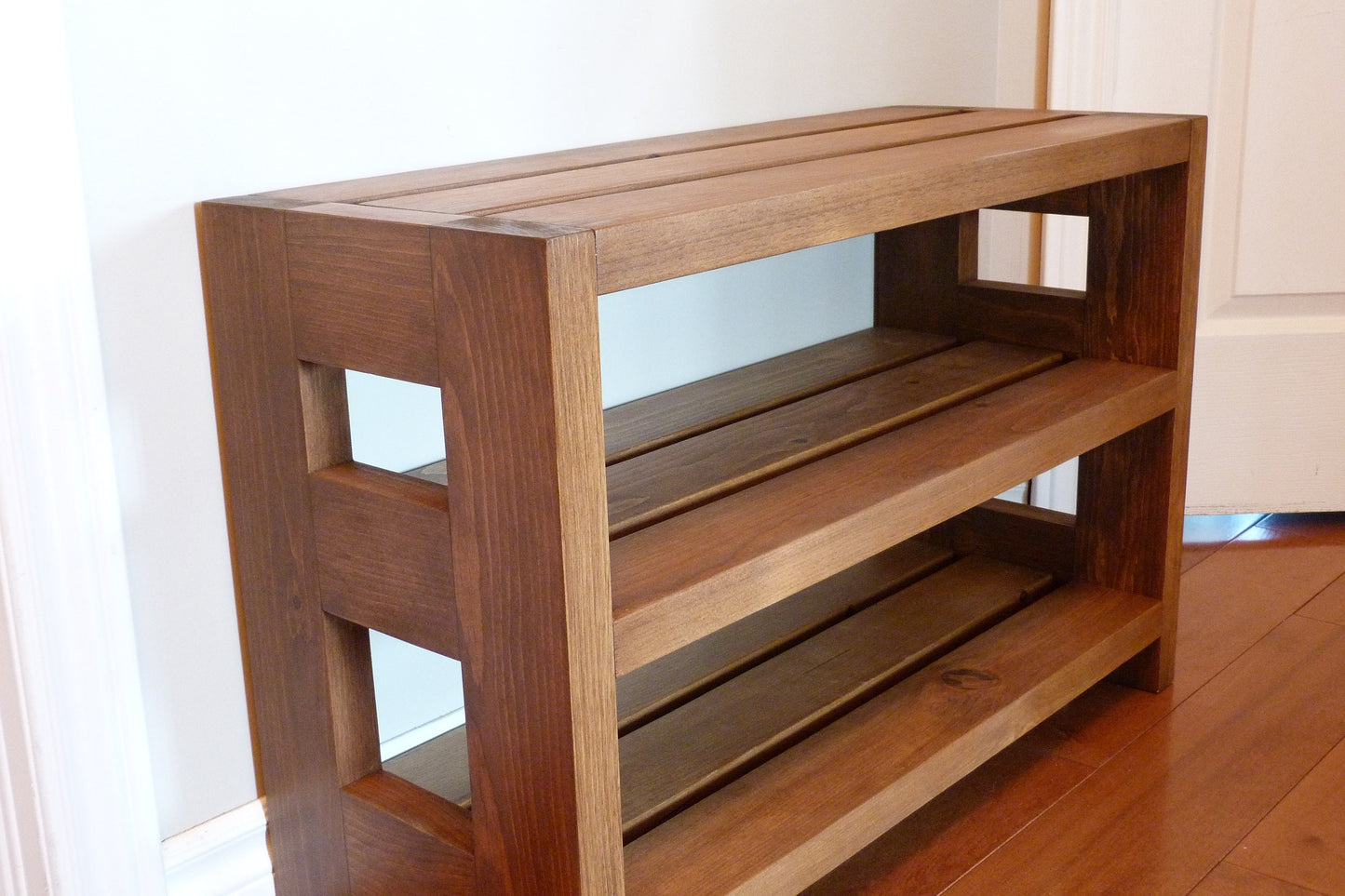 30 inches Rustic Shoe Rack 3 levels | Shoe Storage | Shoe Organizer | Shoe Cabinet | Wooden Shoe Rack