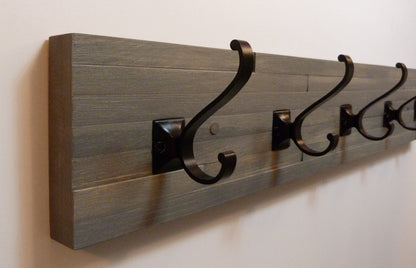 Modern and Rustic Entryway Coat Rack 30 Inches/5 hooks | Wall Coat Rack | Bathroom Towel Rack | Rustic Coat Rack