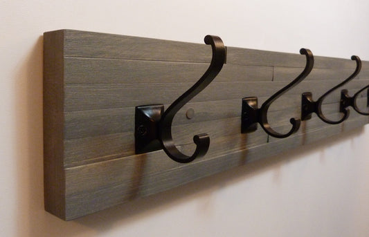 Modern and Rustic Entryway Coat Rack 30 Inches/5 hooks | Wall Coat Rack | Bathroom Towel Rack | Rustic Coat Rack