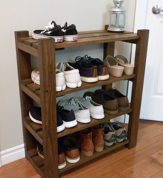Shoe Rack-4 levels / with length options | Shoe Storage | Shoe Organizer | Shoe Cabinet | Shoe Rack Wood