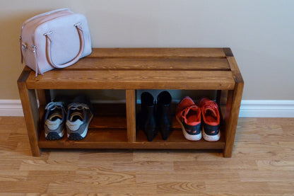 Rustic Shoe Bench | Shoe Storage | Shoe Organizer | Shoe Cabinet | Entryway Shoe Bench Shoe Rack Wood