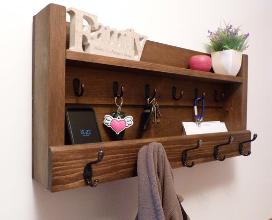 Entryway Organizer | Coat Rack with Shelf | Wall Coat Rack | Rustic Coat Rack | Entryway coat Rack