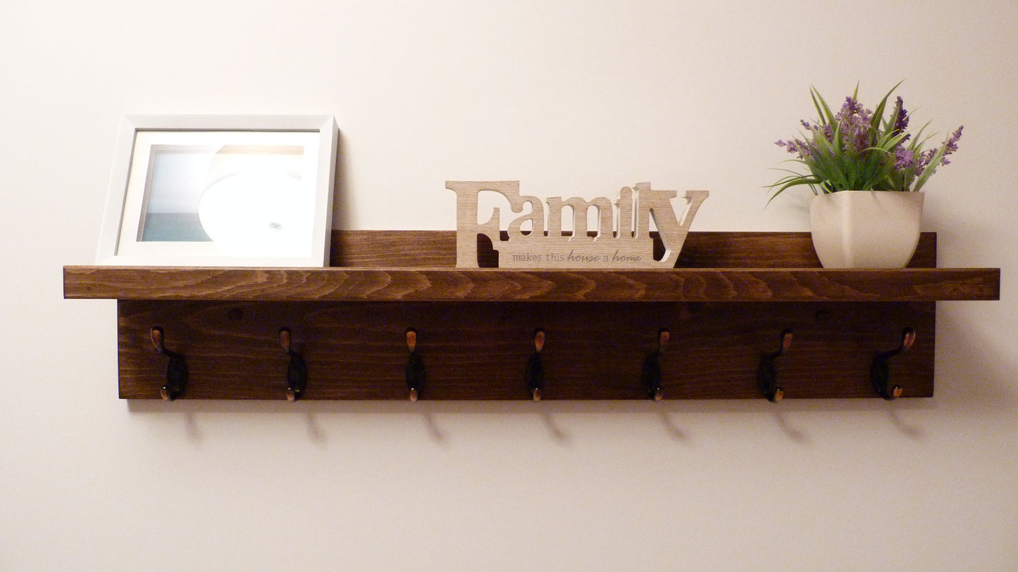 Coat Rack with Ledge | Wall Coat Rack | Coat Rack with Shelf | Shelf with Ledge