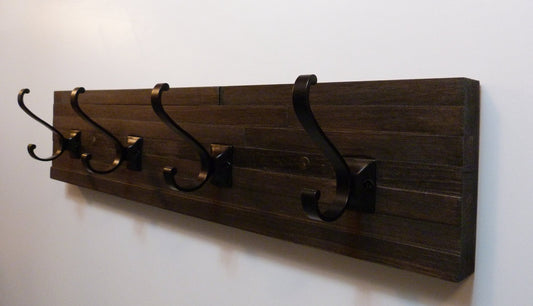 Modern and Rustic Entryway Coat Rack 24 Inches/4 hooks | Wall Coat Rack | Bathroom Towel Rack | Rustic Coat Rack