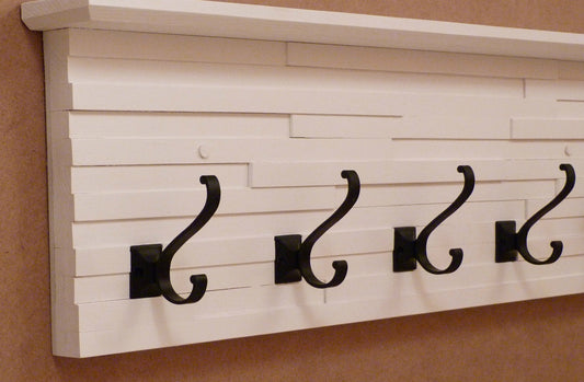 Modern and Rustic Entryway | Hallway or Mudroom Coat Rack 32 Inches/5 hooks | Wall Coat Rack | Bathroom Towel Rack