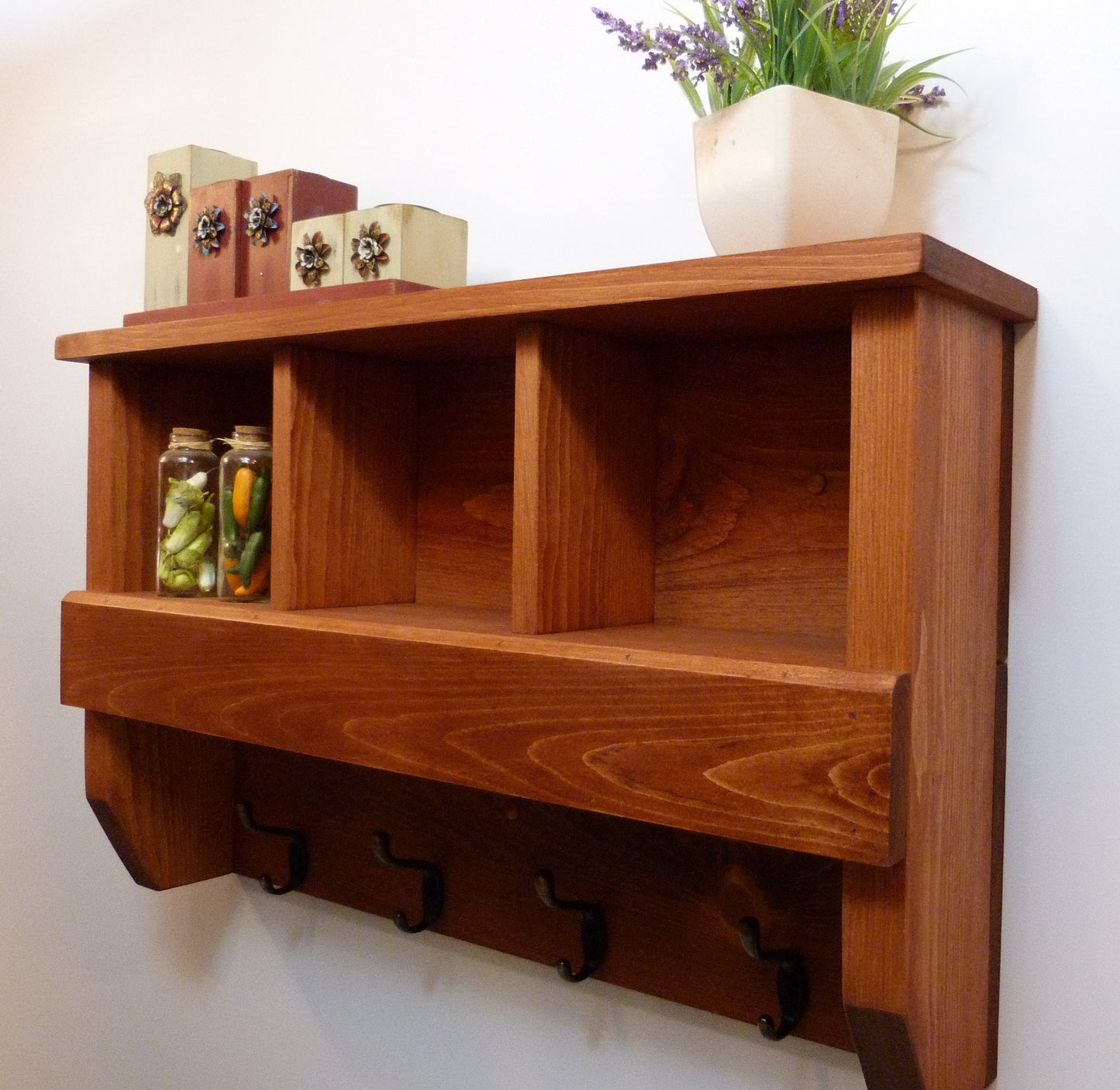 Entryway Coat Rack with Cubbies | Coat Rack with Shelf | Coat Rack with Storage | Wall Coat Rack | Rustic Coat Rack | Entryway Organizer