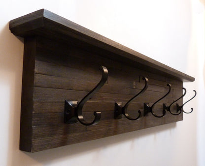 Modern and Rustic Entryway | Hallway or Mudroom Coat Rack 32 Inches/5 hooks | Wall Coat Rack | Bathroom Towel Rack