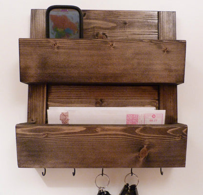 Mail Organizer Wall | Mail Rack | Entryway Organizer | Key Holder | Rustic Key Rack | Mail and Key Holder | Mail and Key Organizer