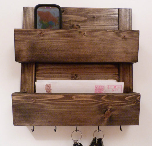 Mail Organizer Wall | Mail Rack | Entryway Organizer | Key Holder | Rustic Key Rack | Mail and Key Holder | Mail and Key Organizer
