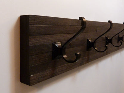 Modern and Rustic Entryway Coat Rack 30 Inches/5 hooks | Wall Coat Rack | Bathroom Towel Rack | Rustic Coat Rack