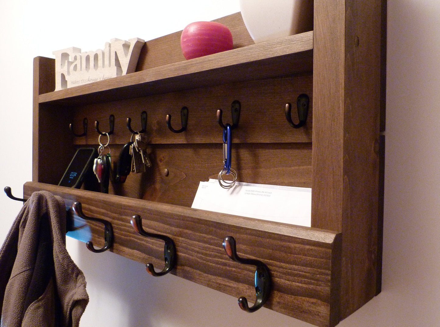 Entryway Organizer | Coat Rack with Shelf | Wall Coat Rack | Rustic Coat Rack | Entryway coat Rack