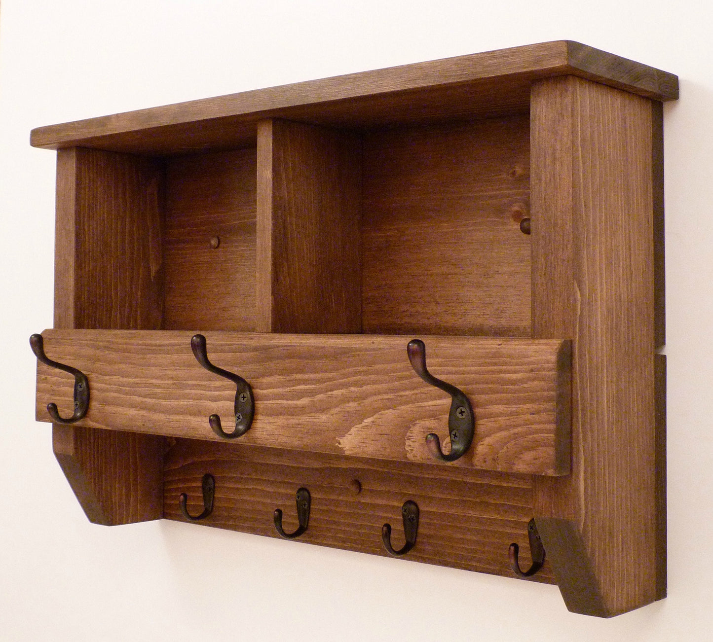 Entryway Coat Rack with Cubbies | Coat Rack with Shelf | Coat Rack with Storage | Wall Coat Rack | Rustic Coat Rack | Entryway Organizer