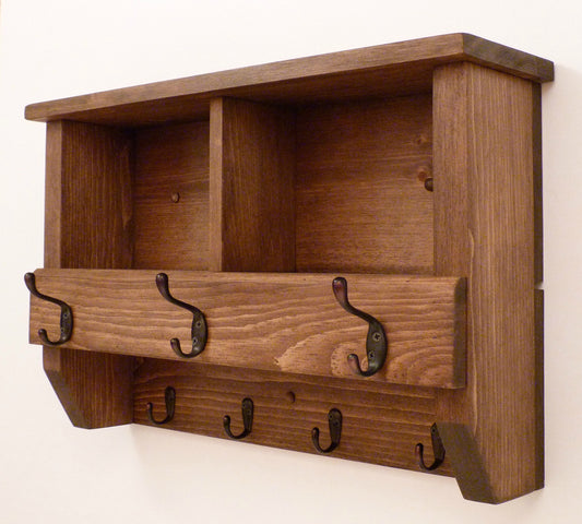 Entryway Coat Rack with Cubbies | Coat Rack with Shelf | Coat Rack with Storage | Wall Coat Rack | Rustic Coat Rack | Entryway Organizer