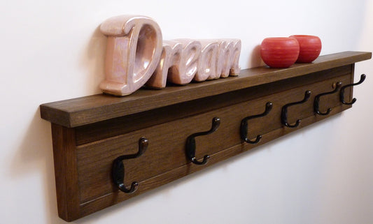 Entryway, Hallway or Mudroom Coat Rack | Wall Coat Rack | Coat Rack with Shelf | Farmhouse Coat Rack