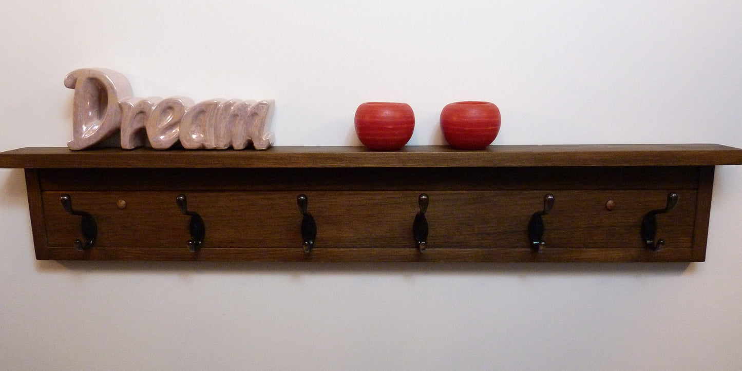 Entryway, Hallway or Mudroom Coat Rack | Wall Coat Rack | Coat Rack with Shelf | Farmhouse Coat Rack