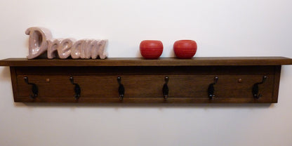 Entryway, Hallway or Mudroom Coat Rack | Wall Coat Rack | Coat Rack with Shelf | Farmhouse Coat Rack