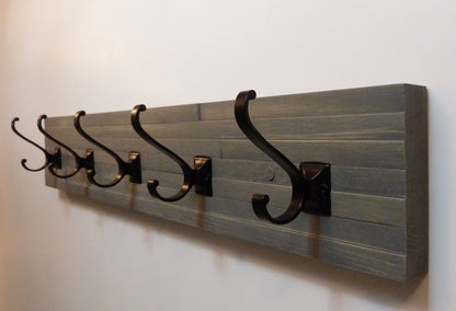 Modern and Rustic Entryway Coat Rack 30 Inches/5 hooks | Wall Coat Rack | Bathroom Towel Rack | Rustic Coat Rack