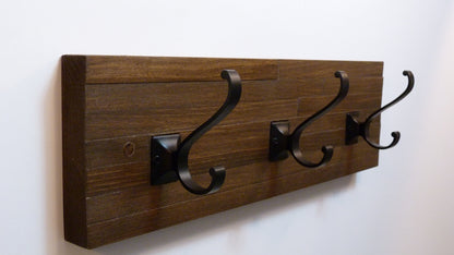 Modern and Rustic Entryway Coat Rack 18 Inches/3 hooks | Wall Coat Rack | Bathroom Towel Rack | Rustic Coat Rack