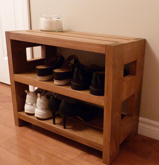 24 inches Rustic Shoe Rack 3 levels | Shoe Storage | Shoe Organizer | Shoe Cabinet | Shoe Rack Wood