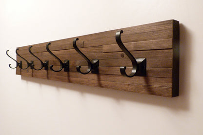 Modern and Rustic Entryway Coat Rack 36 Inches/6 hooks | Wall Coat Rack | Bathroom Towel Rack | Rustic Coat Rack
