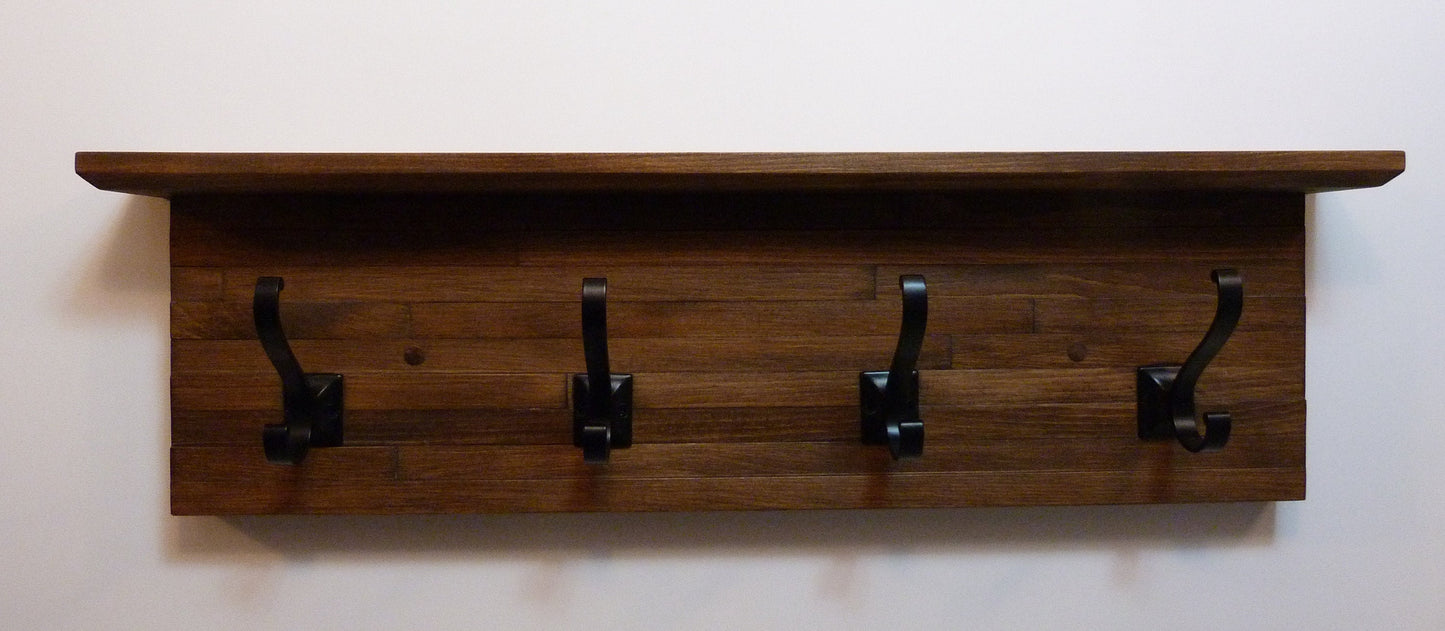 Modern and Rustic Entryway | Hallway or Mudroom Coat Rack 26 Inches/4 hooks | Wall Coat Rack | Bathroom Towel Rack