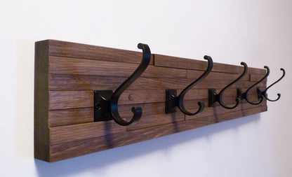 Modern and Rustic Entryway Coat Rack 30 Inches/5 hooks | Wall Coat Rack | Bathroom Towel Rack | Rustic Coat Rack