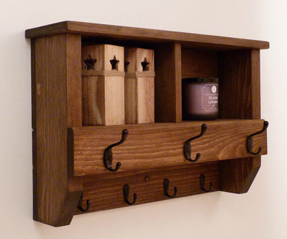 Entryway Coat Rack with Cubbies | Coat Rack with Shelf | Coat Rack with Storage | Wall Coat Rack | Rustic Coat Rack | Entryway Organizer