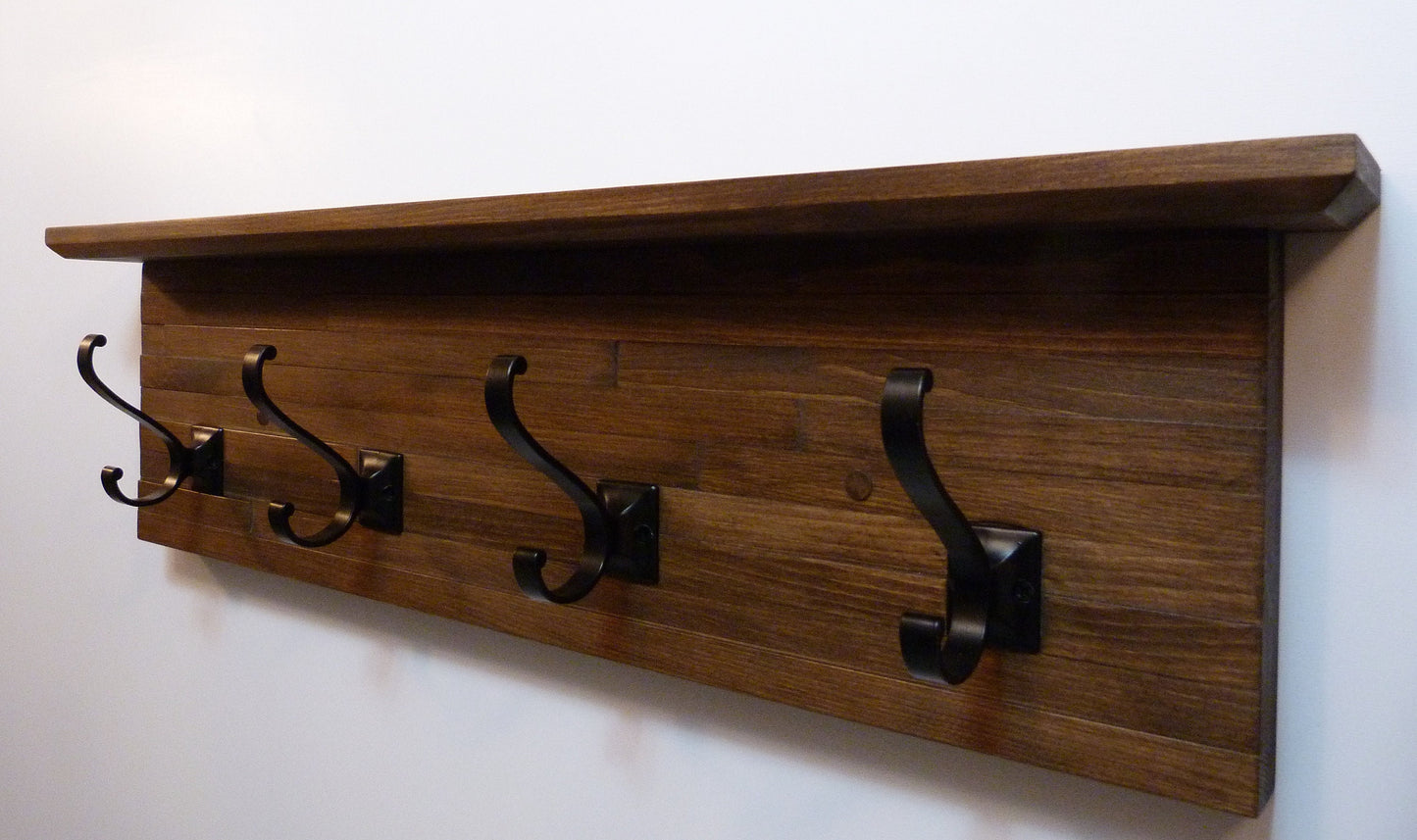 Modern and Rustic Entryway | Hallway or Mudroom Coat Rack 26 Inches/4 hooks | Wall Coat Rack | Bathroom Towel Rack